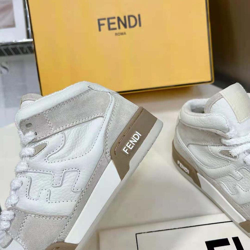 Fendi Women Fendi Match White Leather High-Tops - image 7