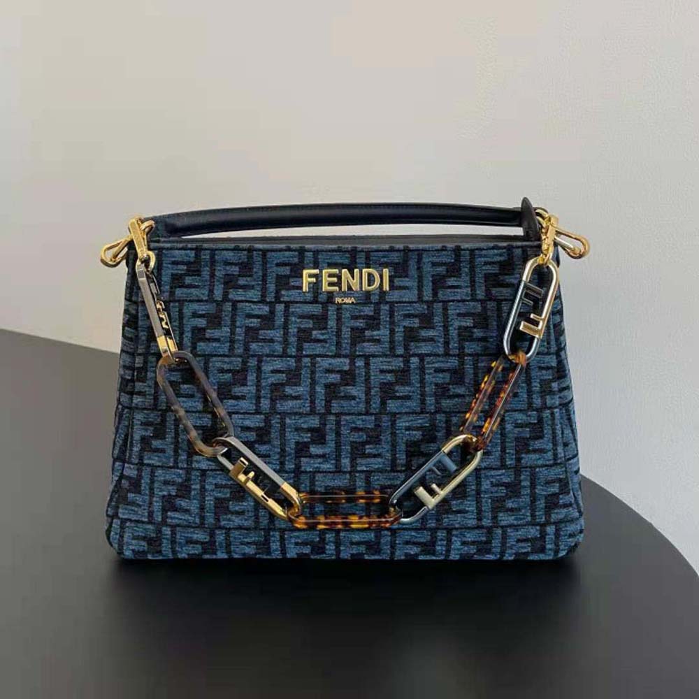 Close-up of silver O’Lock zipper on Fendi Women Fendi O’Lock Zipper Bag