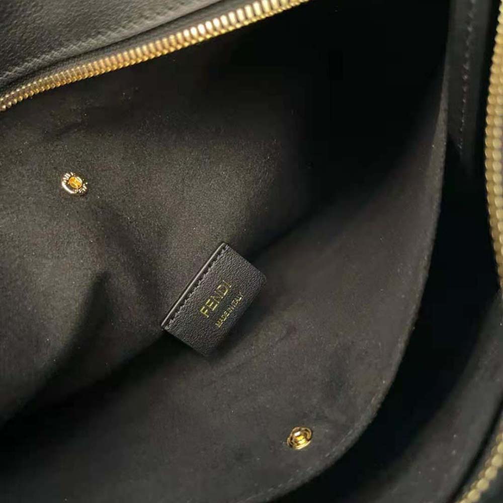 Fendi Women Fendi O’Lock Zipper Dark Blue Tapestry Fabric Bag - image 10