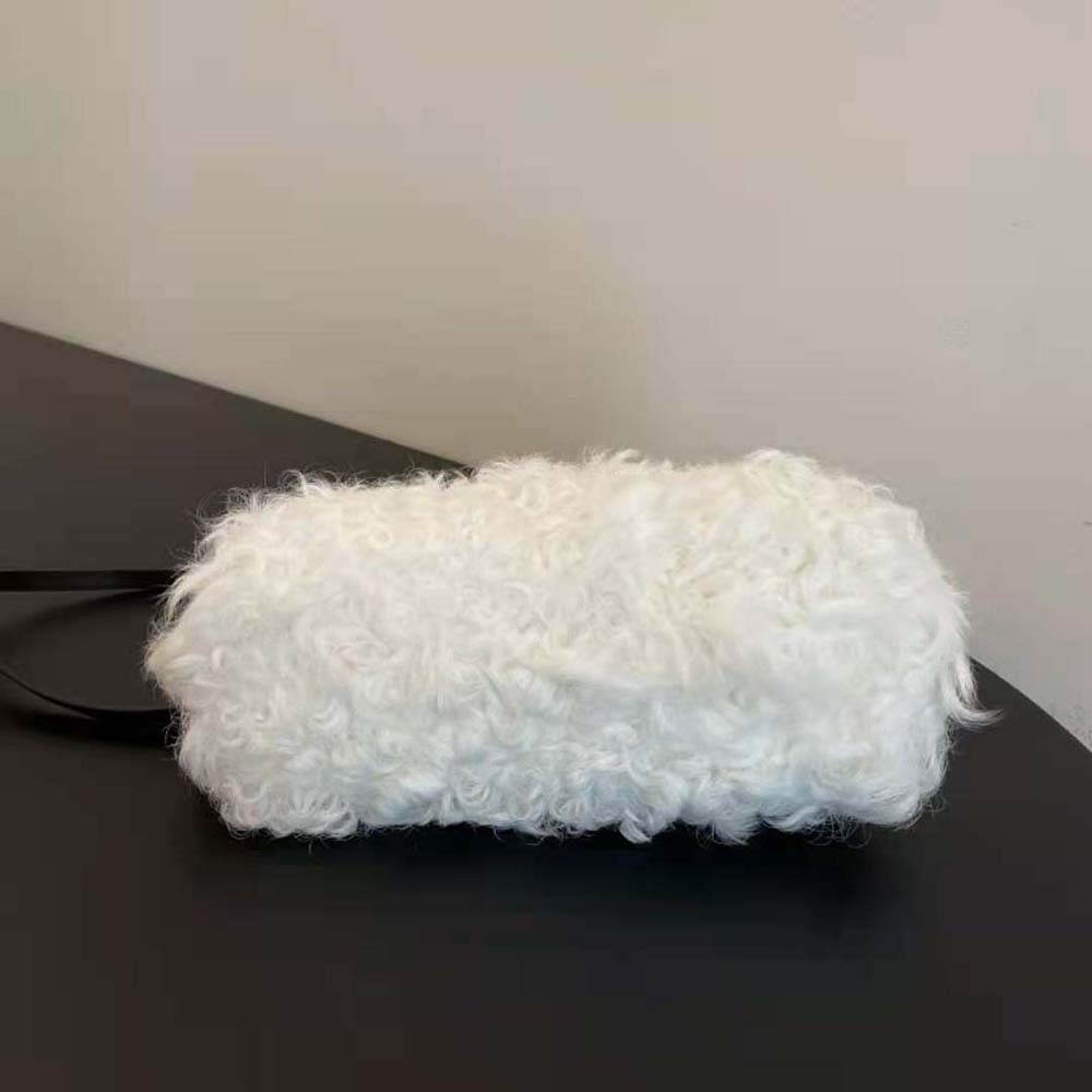 Fendi Women First Small White Mohair Wool Bag - image 5