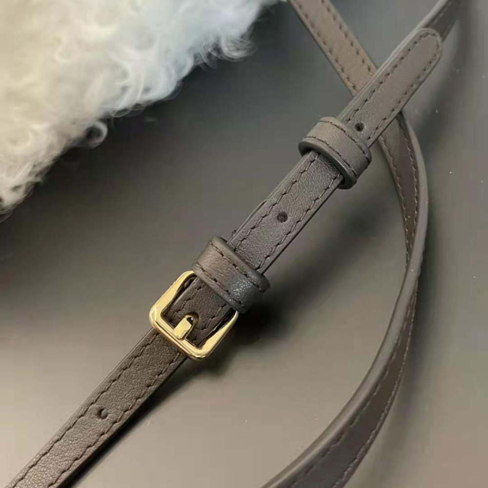 Fendi Women First Small White Mohair Wool Bag - image 8