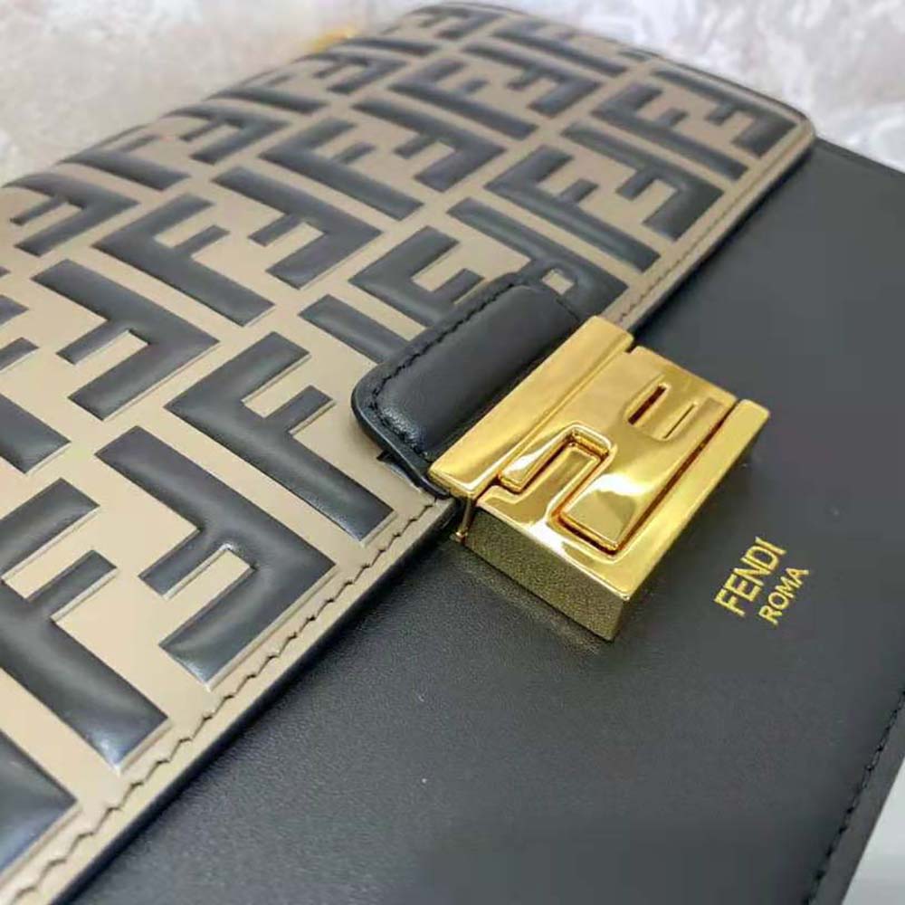 Fendi Women Kan I Black Leather Bag-Black - image 8