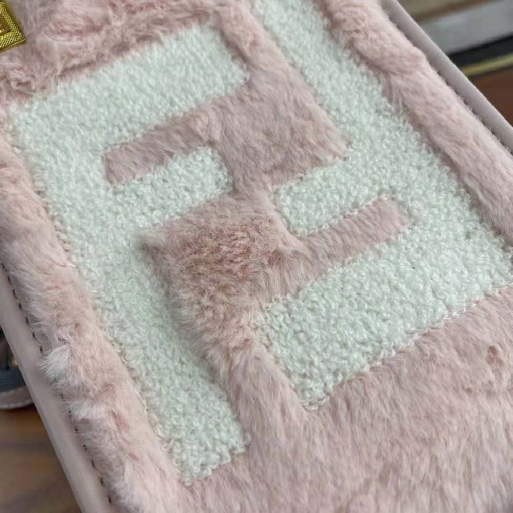 Fendi Women Mini Sunshine Shopper Pink Sheepskin Mini-Bag with Inlay - image 7