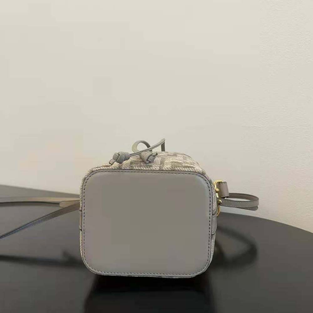 Fendi Women Mon Tresor Dove Gray Tapestry Fabric Mini-Bag - image 4