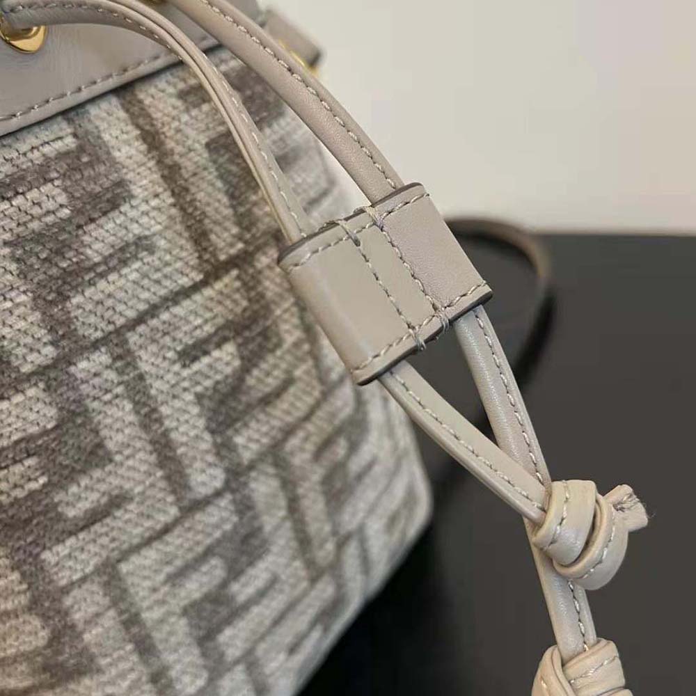 Fendi Women Mon Tresor Dove Gray Tapestry Fabric Mini-Bag - image 6