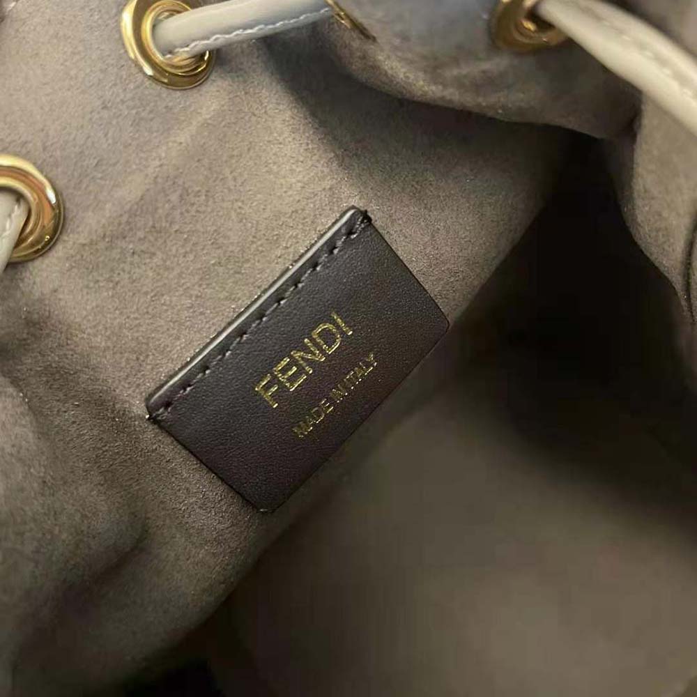 Fendi Women Mon Tresor Dove Gray Tapestry Fabric Mini-Bag - image 9