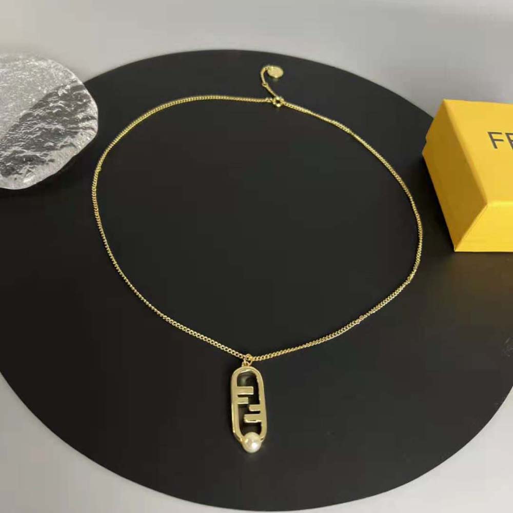 Fendi Women O’Lock Necklace Gold-colored Necklace - image 7