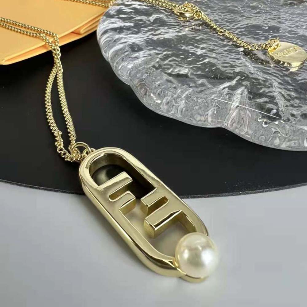 Fendi Women O’Lock Necklace Gold-colored Necklace - image 4