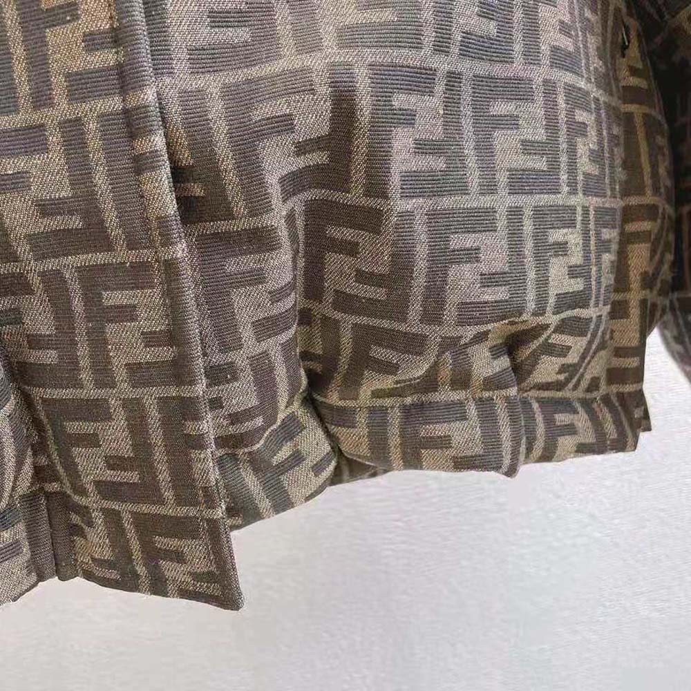 Fendi Women Ski Jacket Brown Canvas Jacket-Brown - image 10