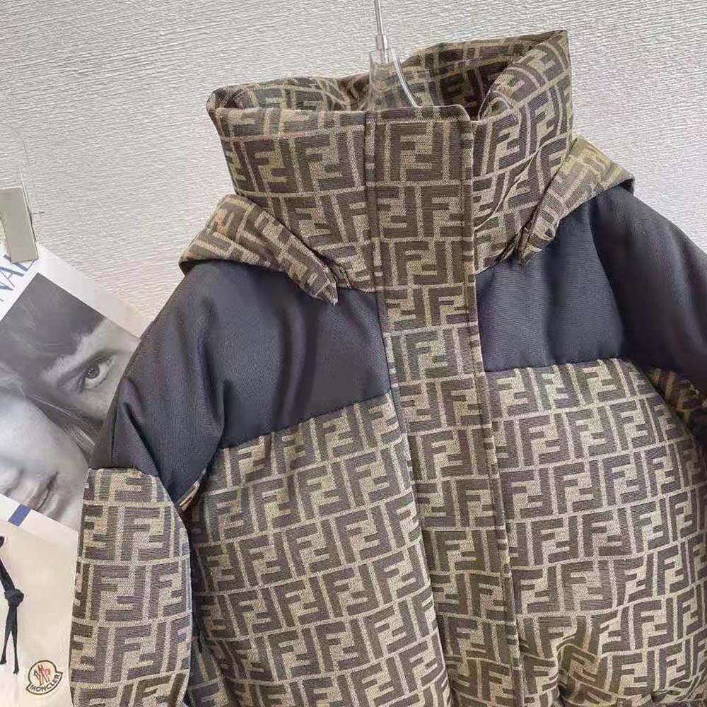 Fendi Women Ski Jacket Brown Canvas Jacket-Brown - image 4
