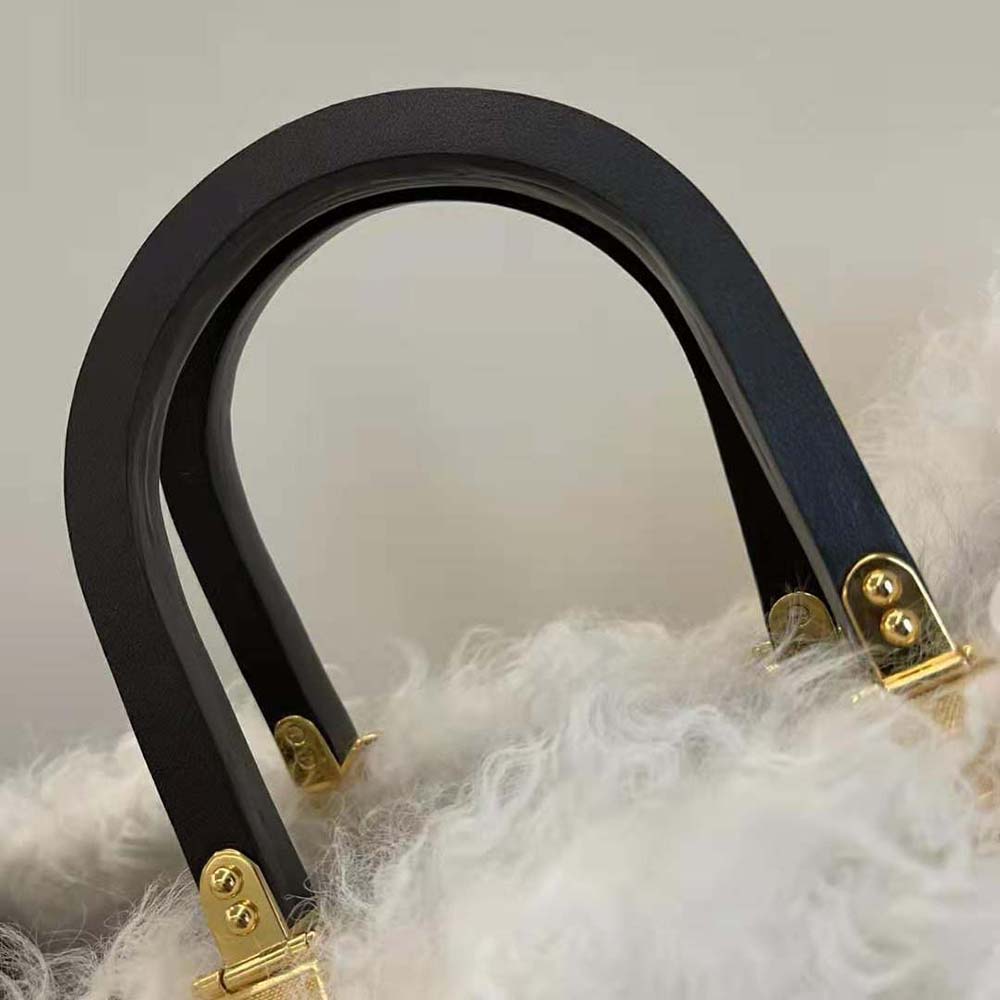 Fendi Women Sunshine Large White Mohair Shopper - image 6