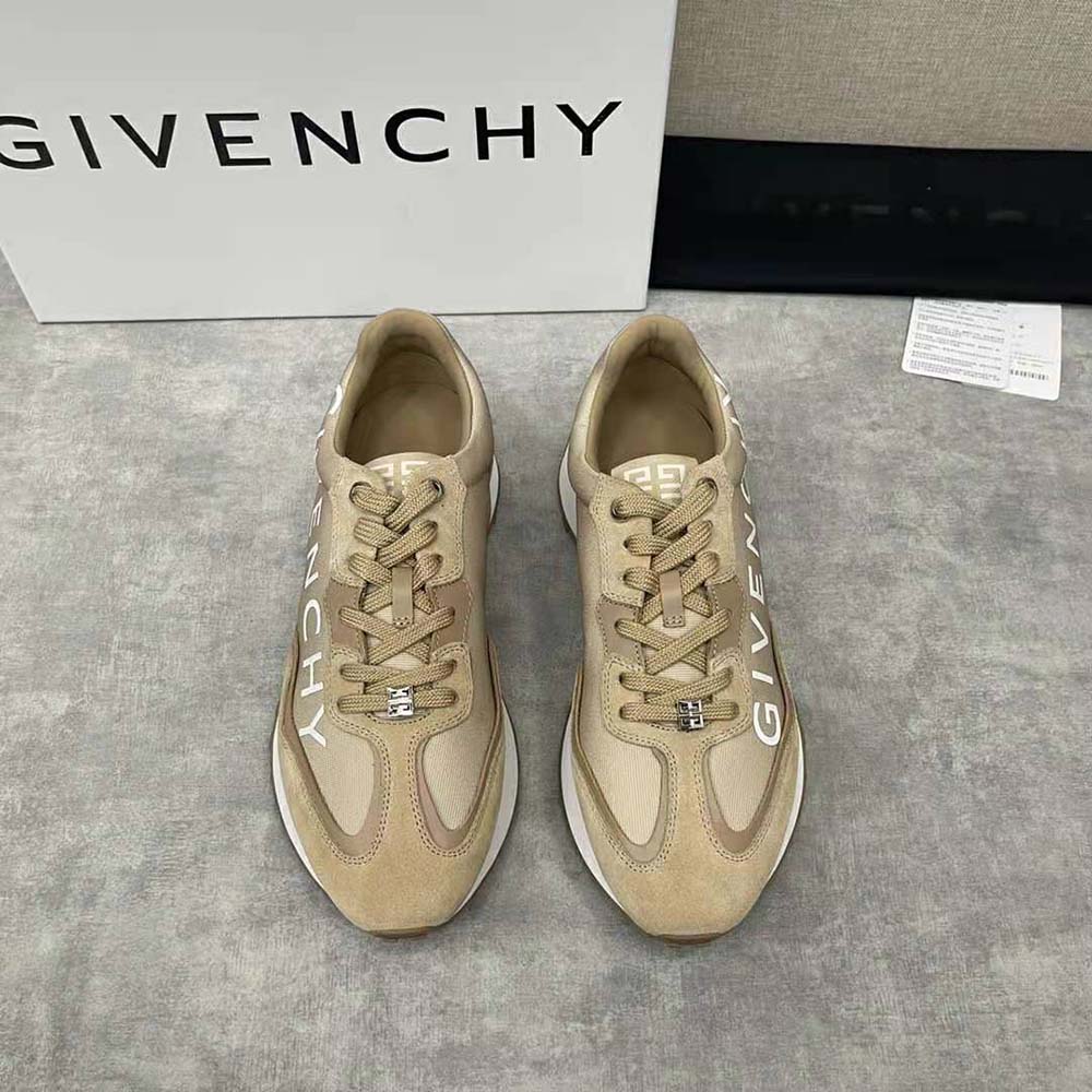 Close-up of tonal laces and signature Givenchy logo on GIV Runner Sneakers