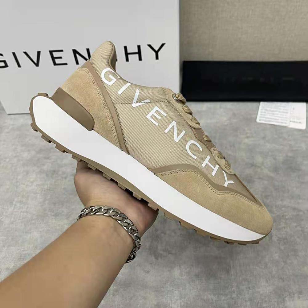 Givenchy Men GIV Runner Sneakers in Suede Leather and Nylon-Beige - image 6