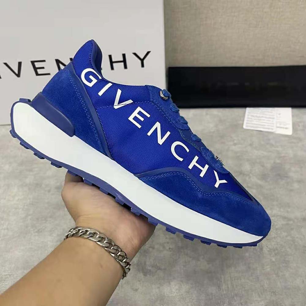 Givenchy Men GIV Runner Sneakers in Suede Leather and Nylon-Blue - image 6