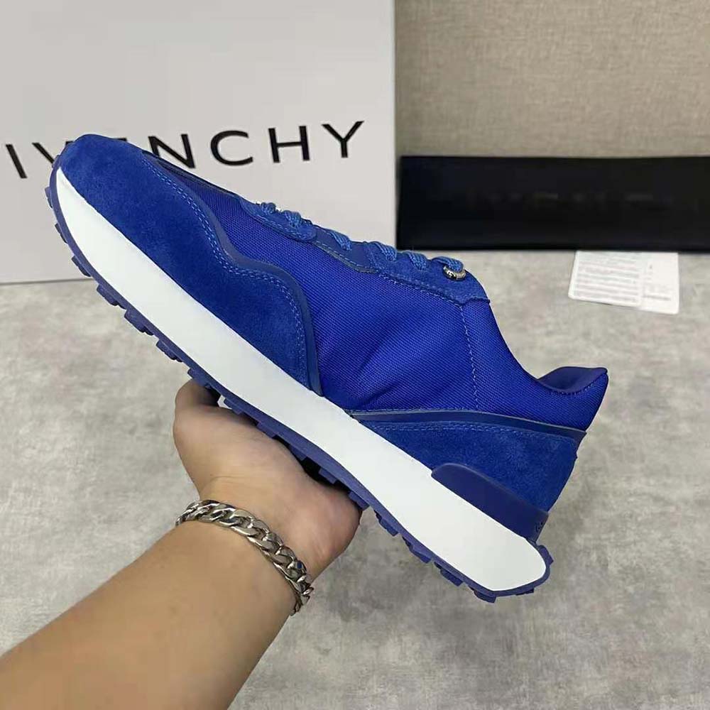 Givenchy Men GIV Runner Sneakers in Suede Leather and Nylon-Blue - image 7