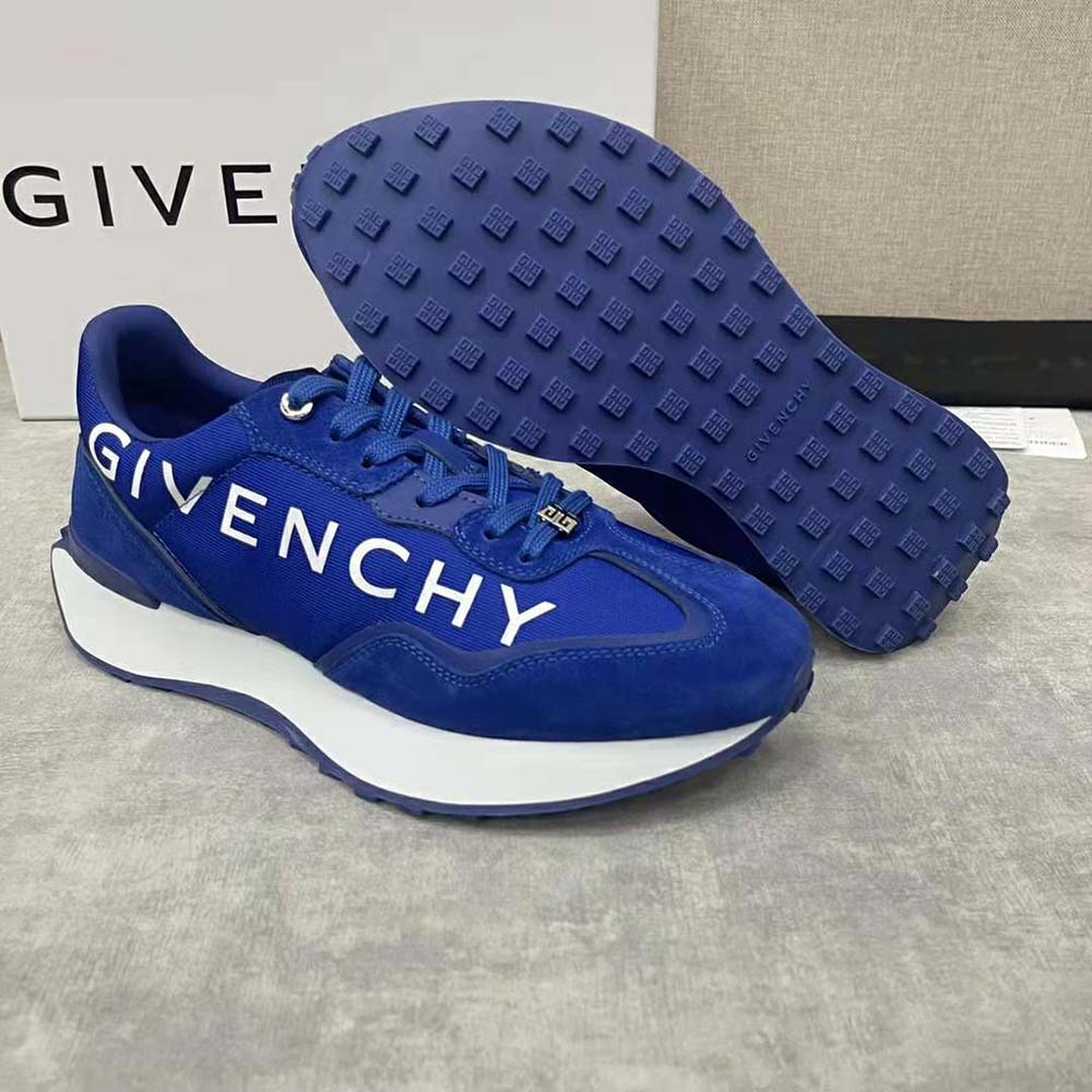 Givenchy Men GIV Runner Sneakers in Suede Leather and Nylon-Blue - image 8