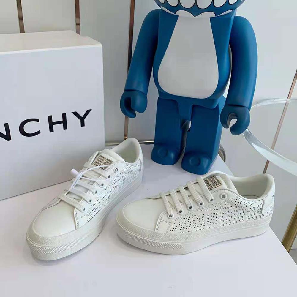 Givenchy Unisex Sneakers in 4G Perforated Leather-White - image 5