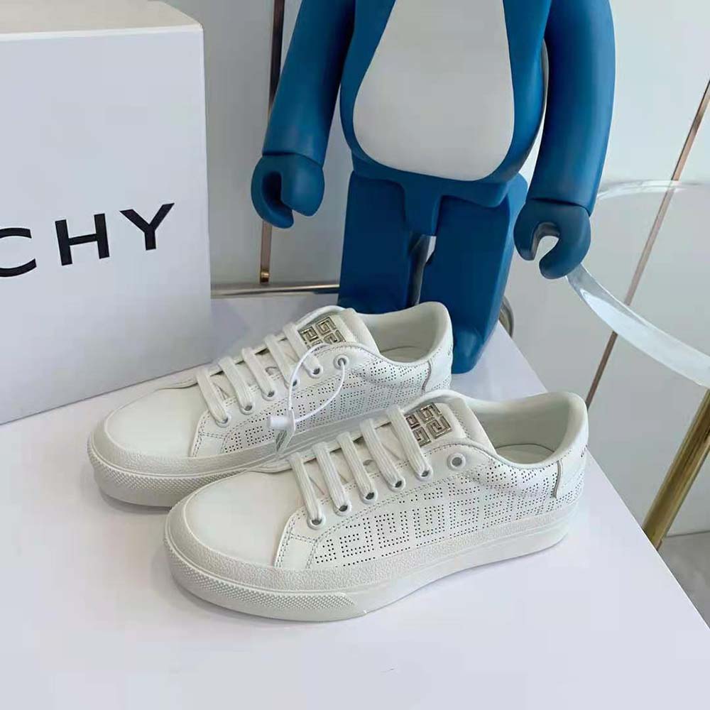 Givenchy Unisex Sneakers in 4G Perforated Leather-White - image 4