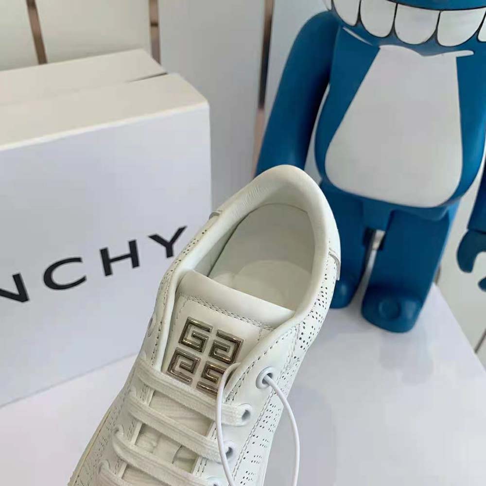 Givenchy Unisex Sneakers in 4G Perforated Leather-White - image 8