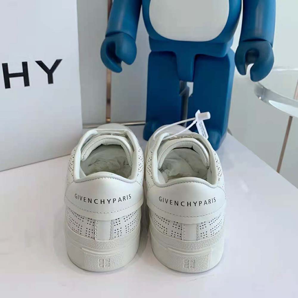 Givenchy Unisex Sneakers in 4G Perforated Leather-White - image 9