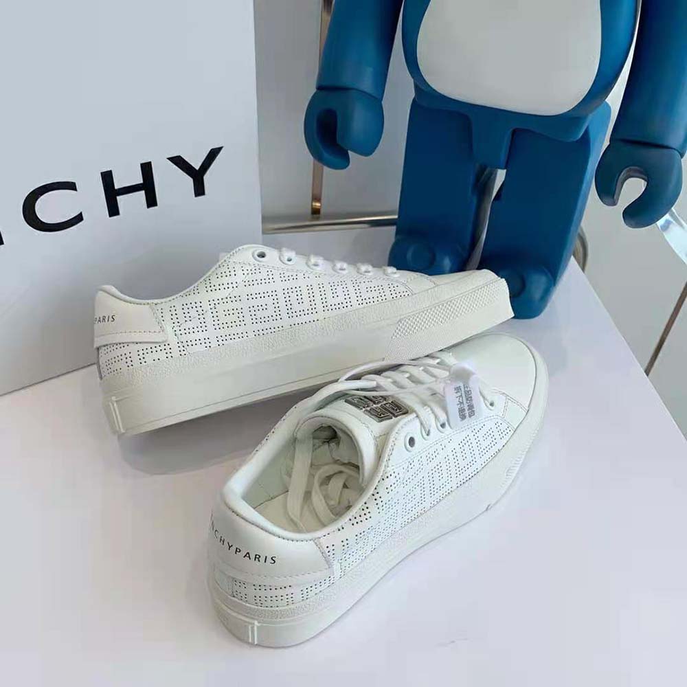 Givenchy Unisex Sneakers in 4G Perforated Leather-White - image 6