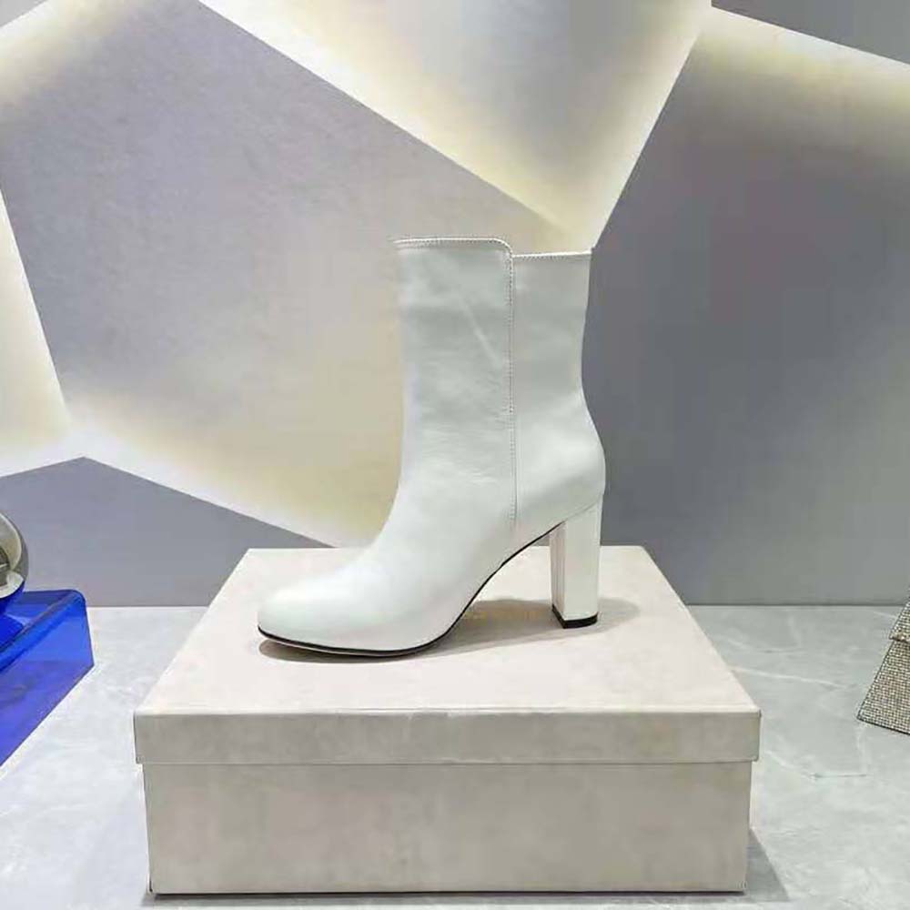 Jimmy Choo Women Rina 85 Latte Nappa Leather Mid-Calf Boots with Pearls - image 8