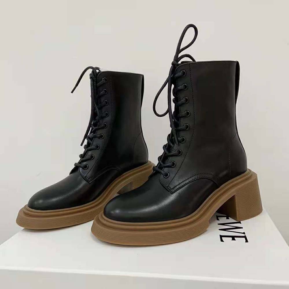 Loewe Women Combat Boot in Calfskin-Black - image 4