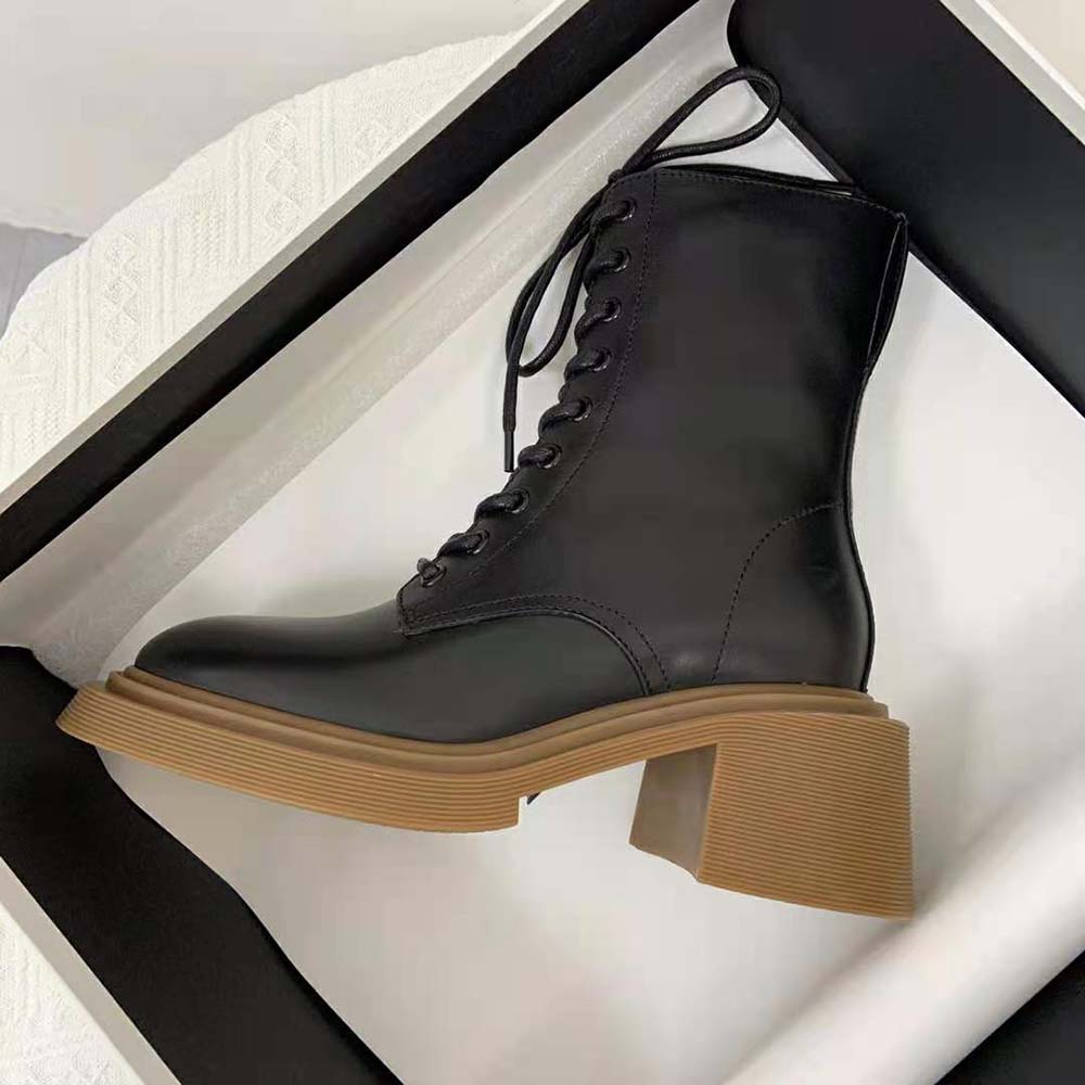Loewe Women Combat Boot in Calfskin-Black - image 7