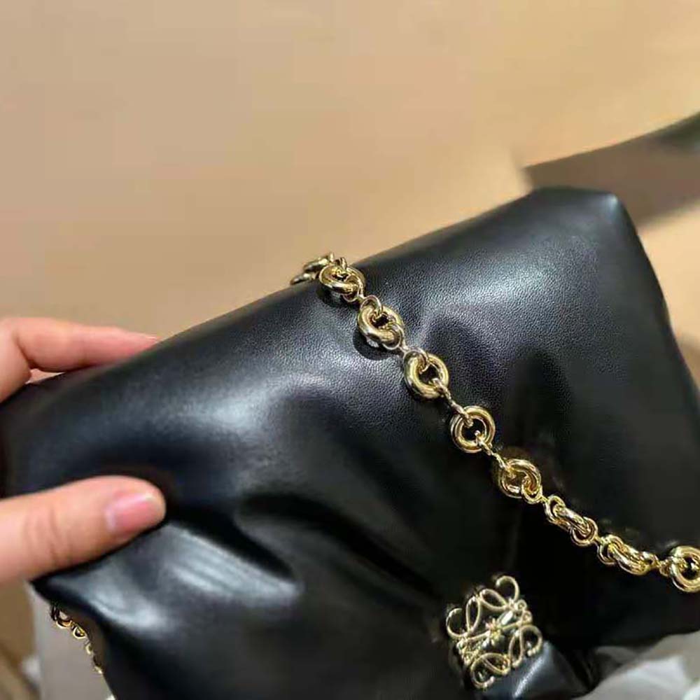 Loewe Women Puffer Goya Bag in Shiny Nappa Lambskin-Black - image 8