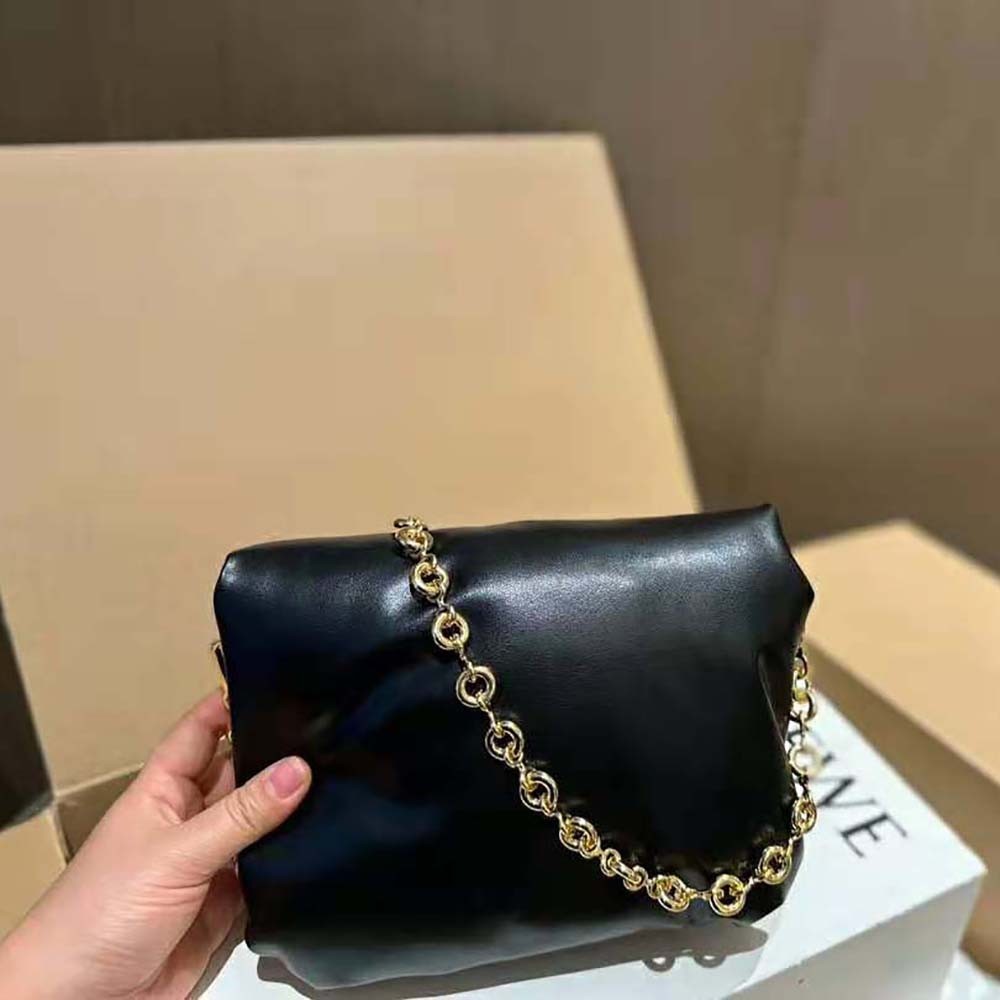 Loewe Women Puffer Goya Bag in Shiny Nappa Lambskin-Black - image 4