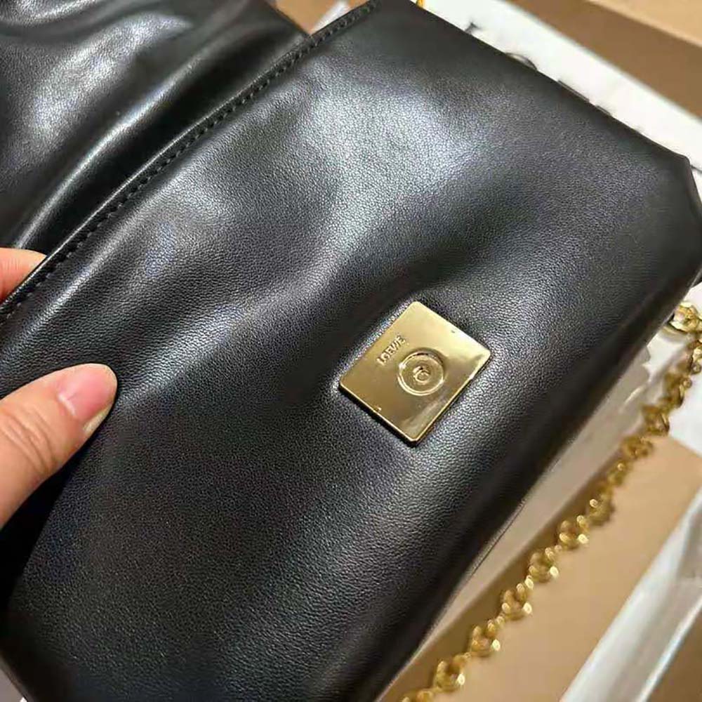 Loewe Women Puffer Goya Bag in Shiny Nappa Lambskin-Black - image 10