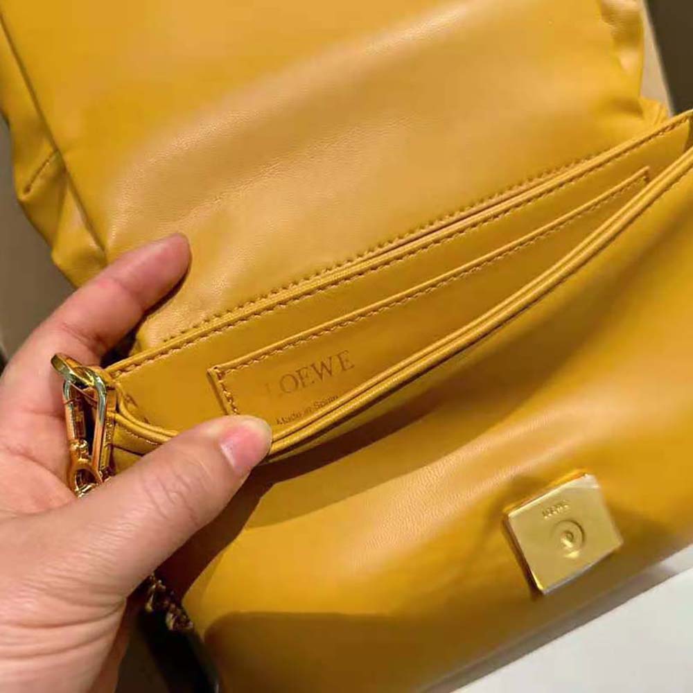 Loewe Women Puffer Goya Bag in Shiny Nappa Lambskin-Brown - image 8