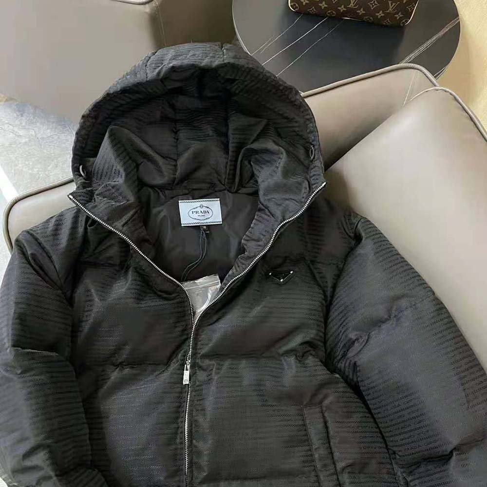 Prada Men Re-Nylon Hooded Down Jacket-Black - image 6