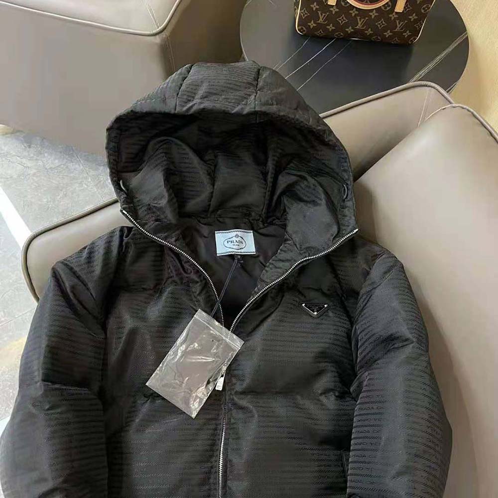 Prada Men Re-Nylon Hooded Down Jacket-Black - image 7