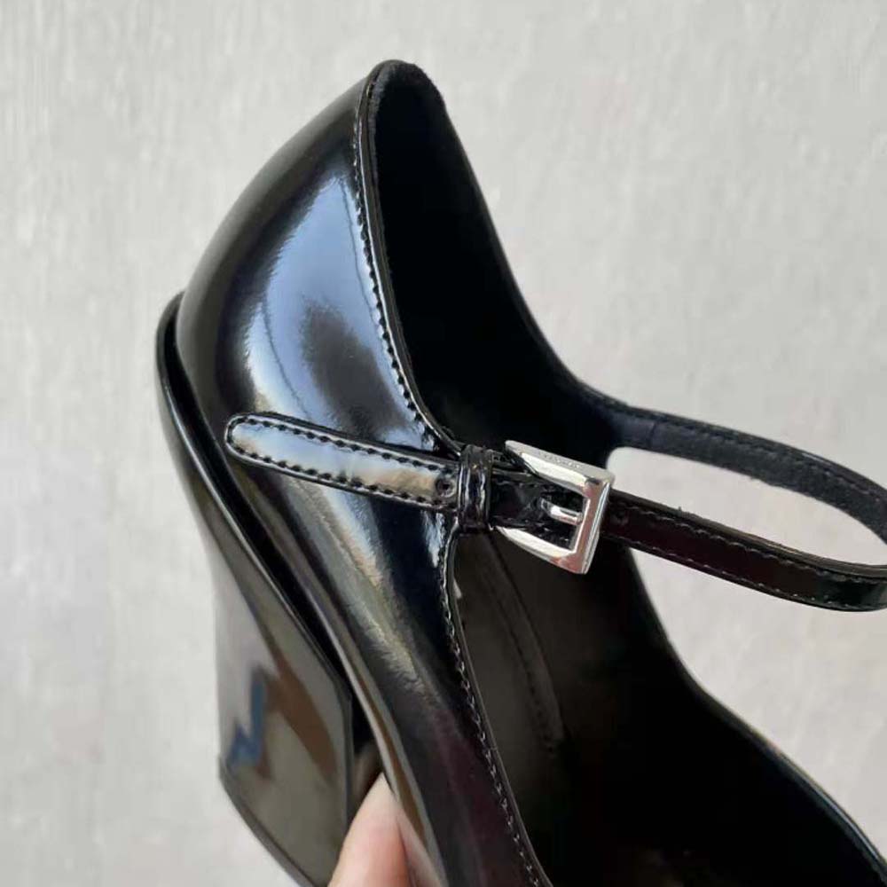 Prada Women Brushed Leather Pumps-Black - image 9