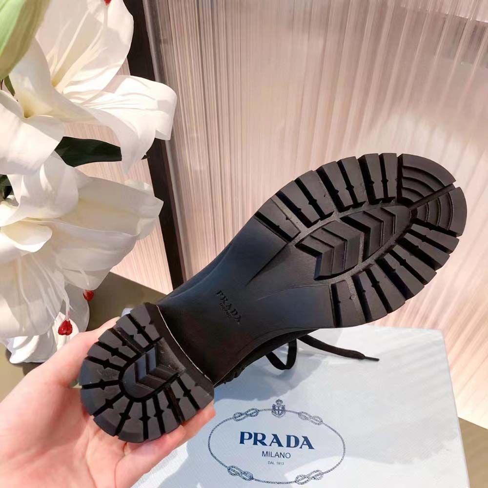 Prada Women Brushed Leather and Nylon Booties - image 7