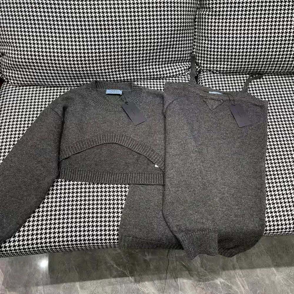 Prada Women Cashmere and Wool Sweater-Silver - image 7
