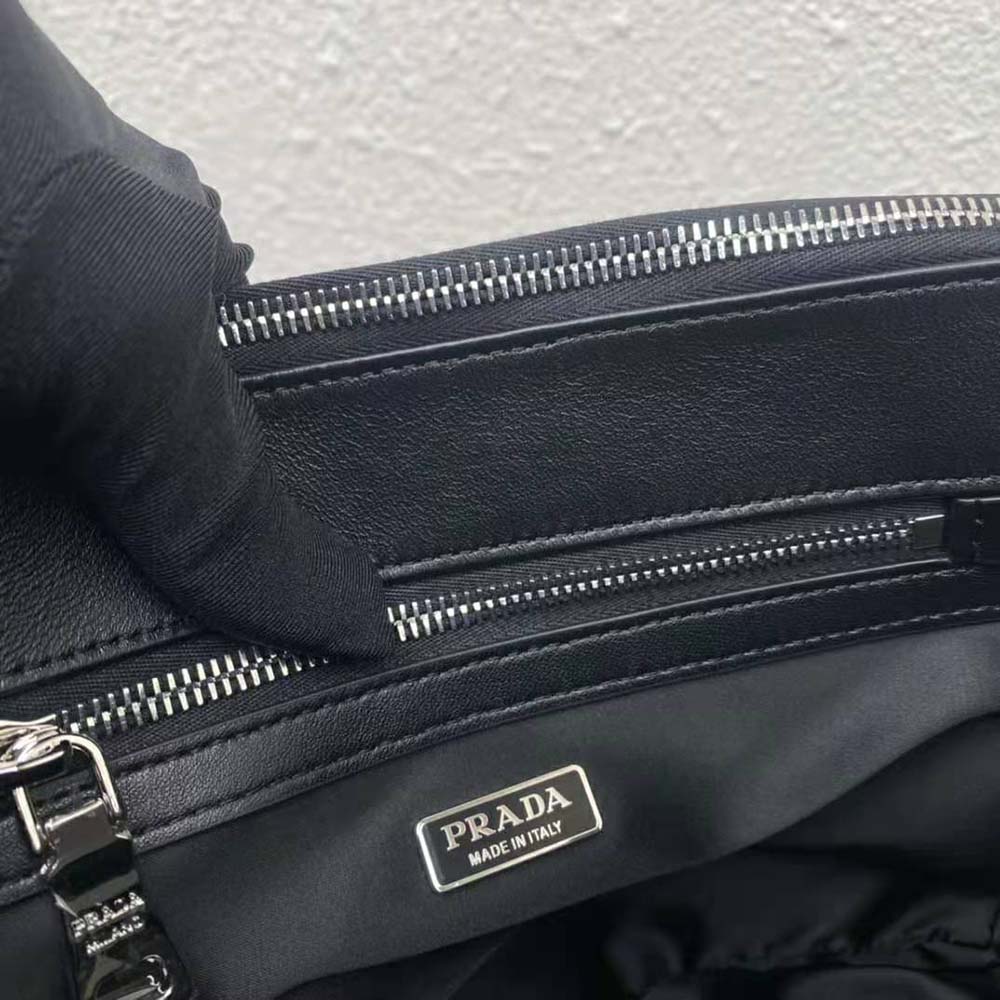 Prada Women Galleria Satin Mini-Bag with Crystals-Black - image 9