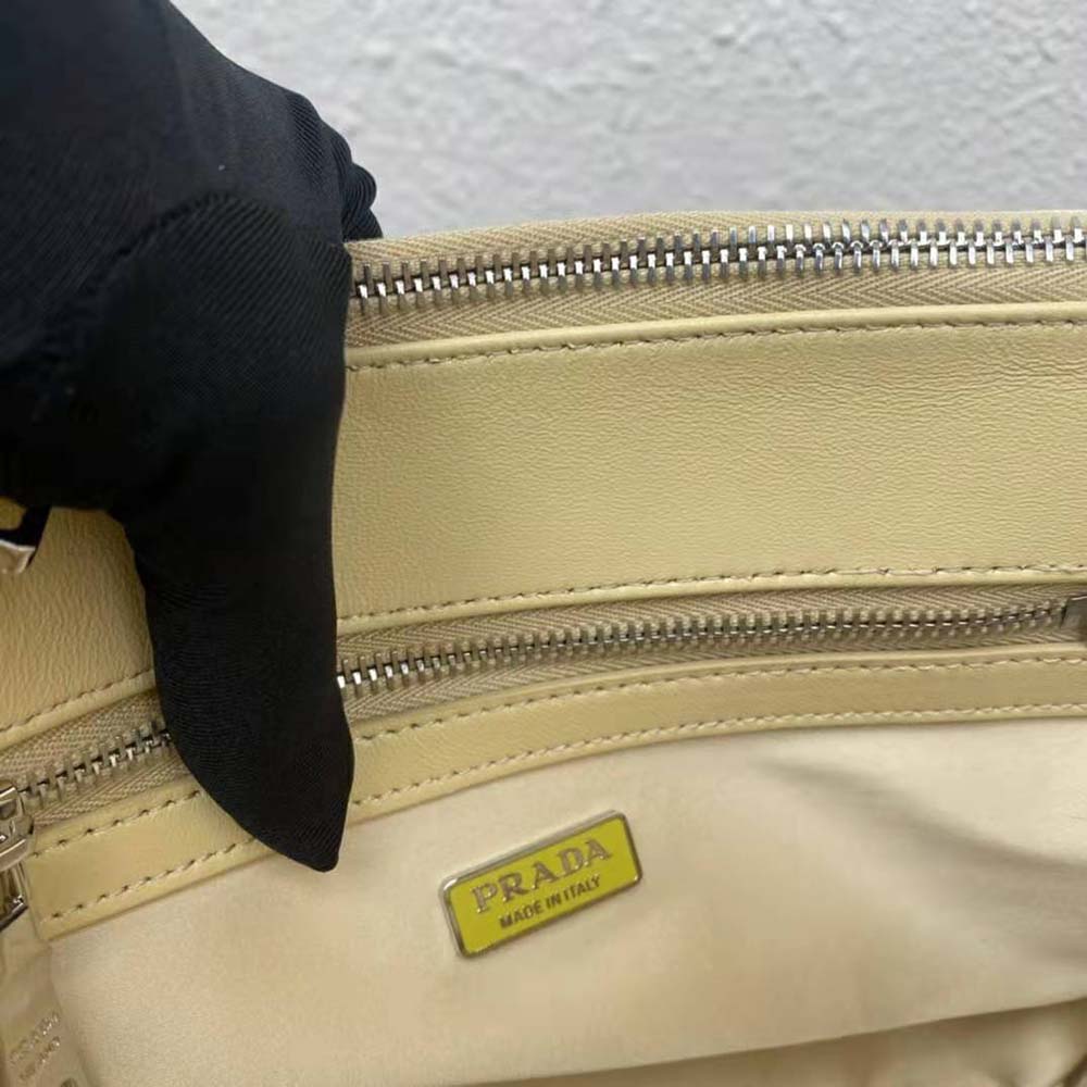 Prada Women Galleria Satin Mini-Bag with Crystals-Gold - image 9