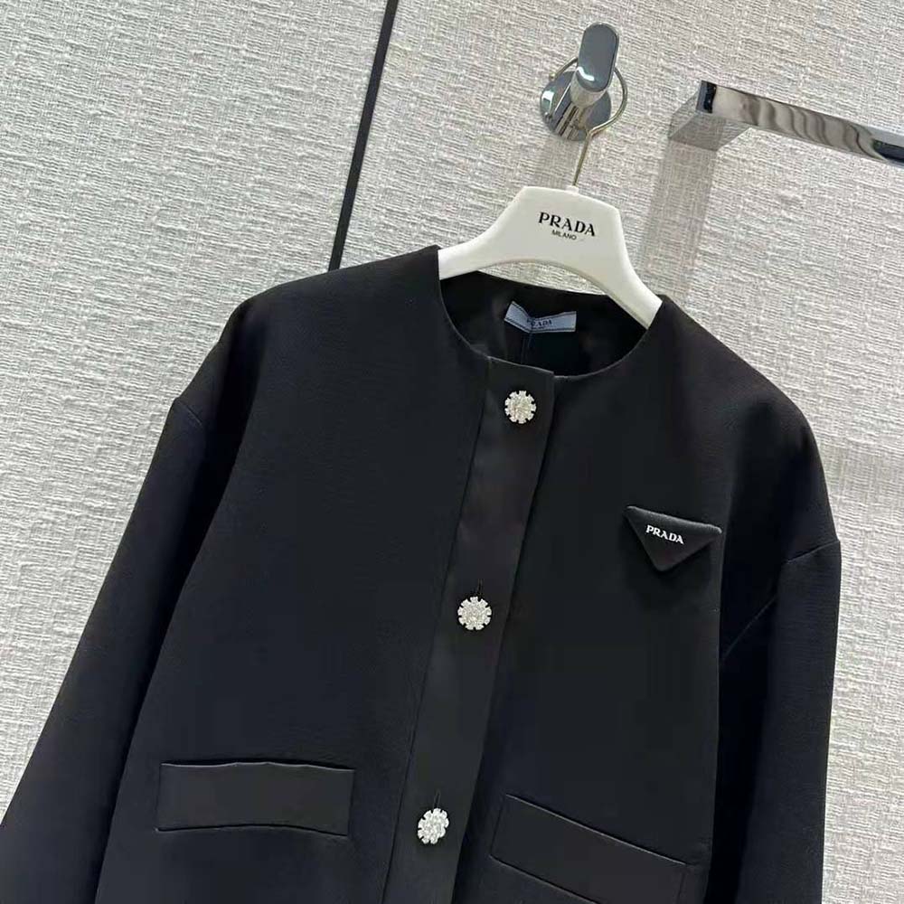 Prada Women Kid Mohair Jacket-Black - image 4