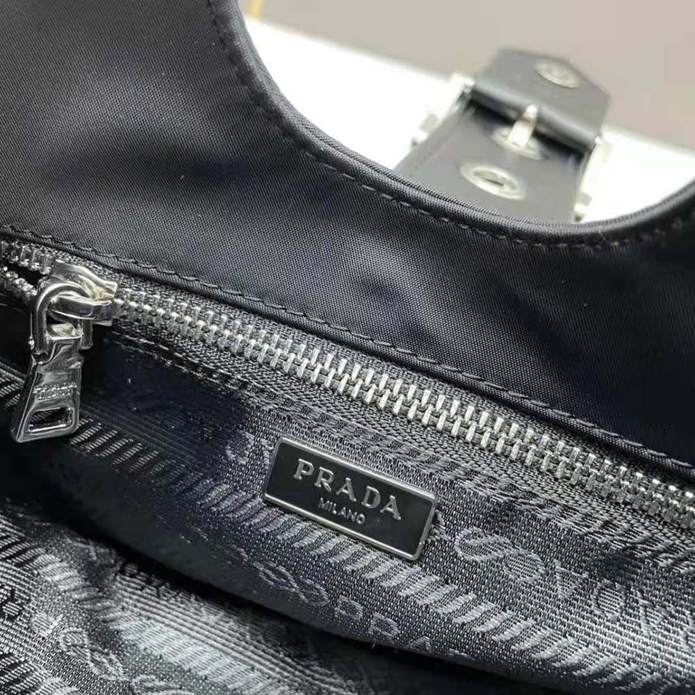 Prada Women Moon Re-Nylon and Leather Bag-Black - image 9