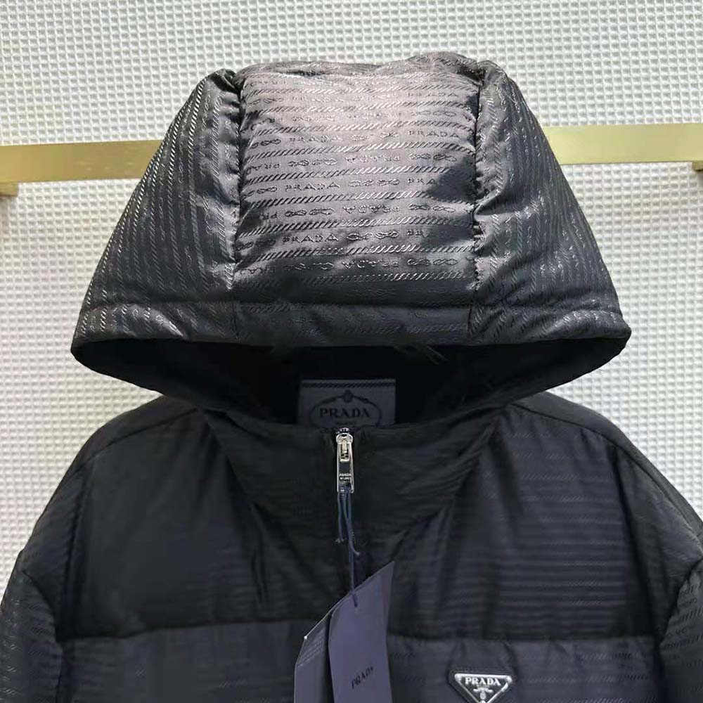 Prada Women Re-Nylon Hooded Down Jacket-Black - image 4