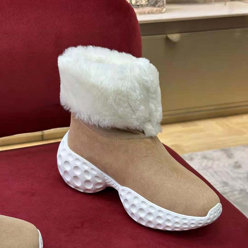 Roger Vivier Women Viv’ Run Light Fur Ankle Boots in Suede - image 7