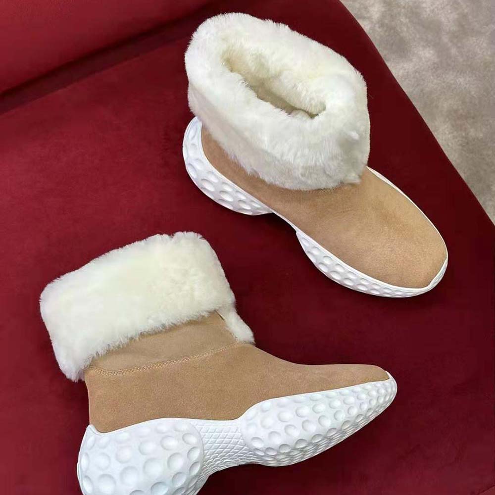 Roger Vivier Women Viv’ Run Light Fur Ankle Boots in Suede - image 6