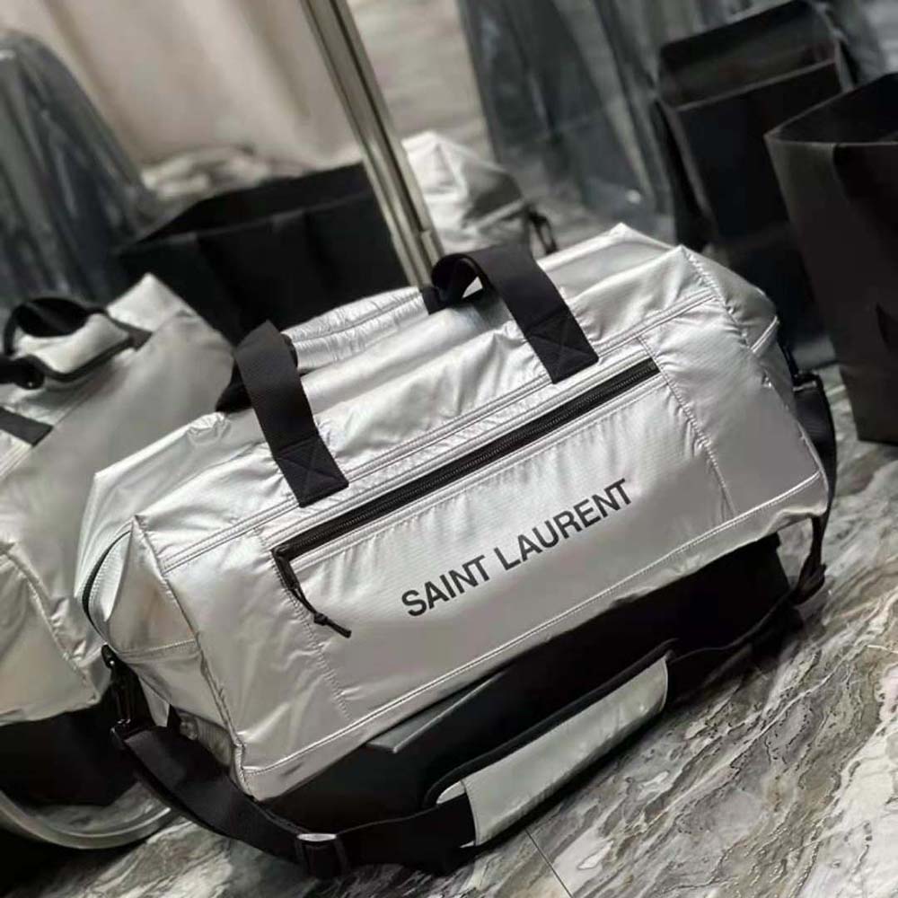 Side profile showing sleek silhouette of Saint Laurent YSL Men Nuxx Duffle