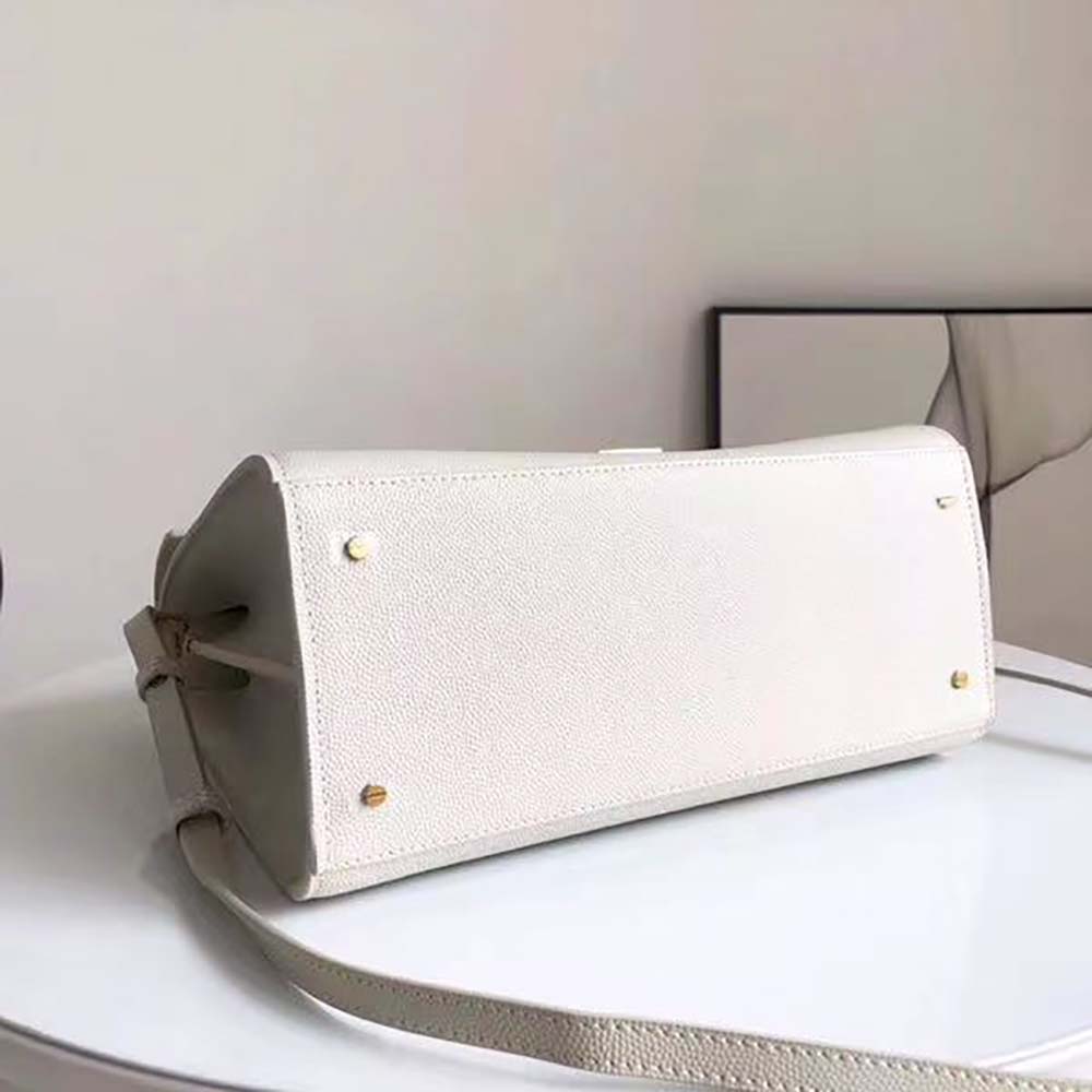 Saint Laurent YSL Women Cassandra Medium Top Handle Bag in Box Saint Laurent Leather-White - image 4