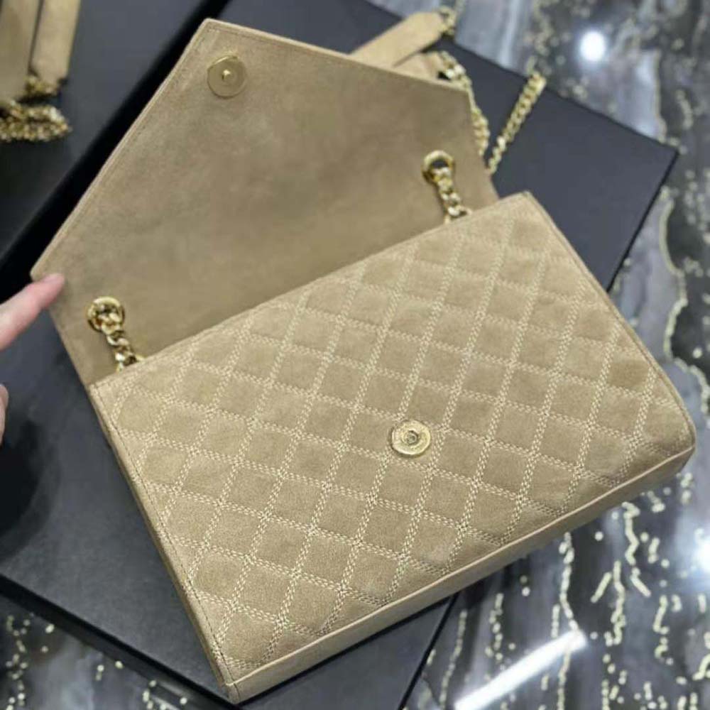 Saint Laurent YSL Women Envelope Medium Chain Bag in Mix Matelassé Corduroy - image 7