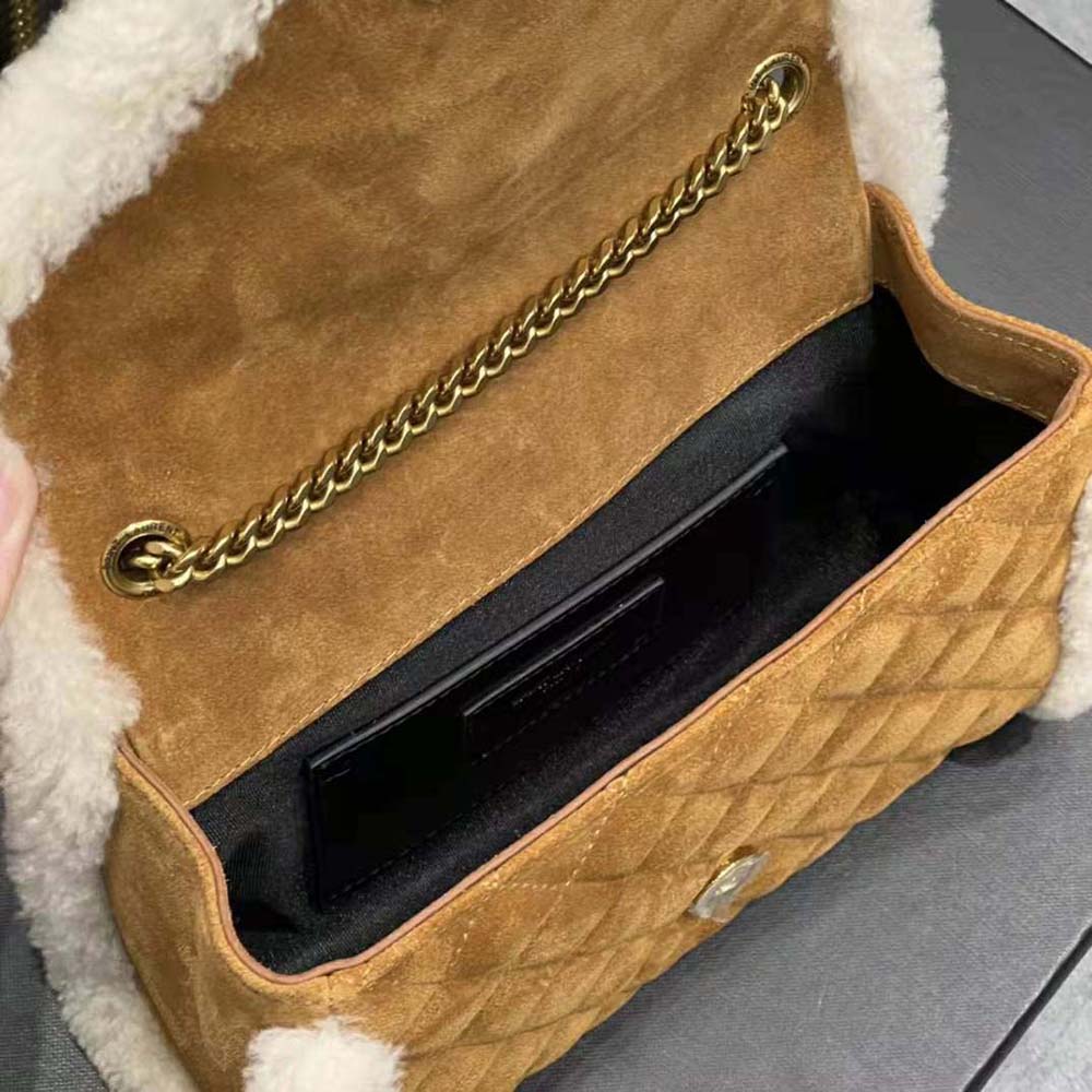 Saint Laurent YSL Women Envelope Small Bag in Suede and Shearling - image 10