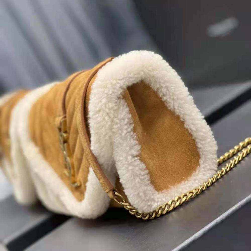 Saint Laurent YSL Women Envelope Small Bag in Suede and Shearling - image 7