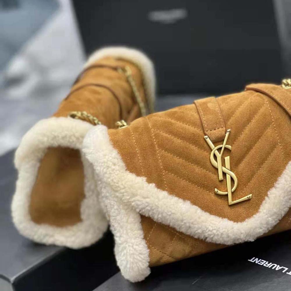 Saint Laurent YSL Women Envelope Small Bag in Suede and Shearling - image 5